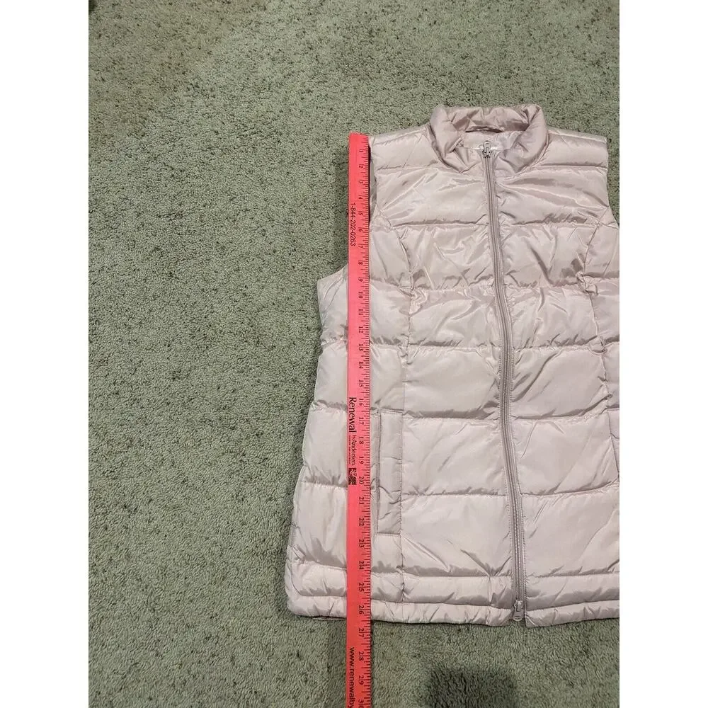 J JILL size S ? Down Puffer Vest Full Zip PINK EXCELLENT J24